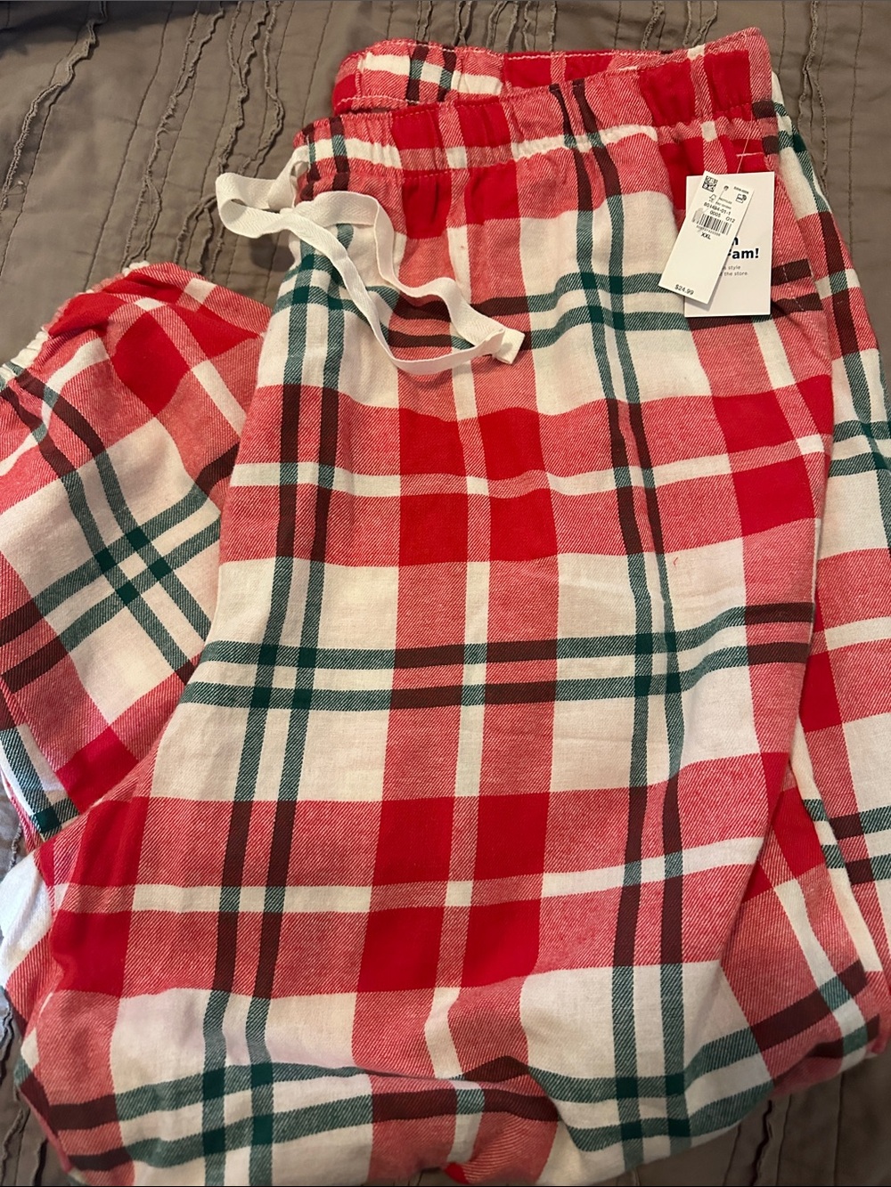 Old Navy Red, White & Green Plaid Pajama  Pants